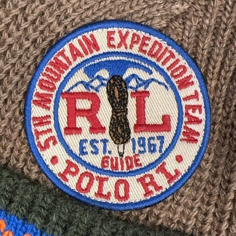 PRL Expedition Forestry Patch Beanie Skully Toque Hat Polo Ralph Lauren - Picture 5 of 11